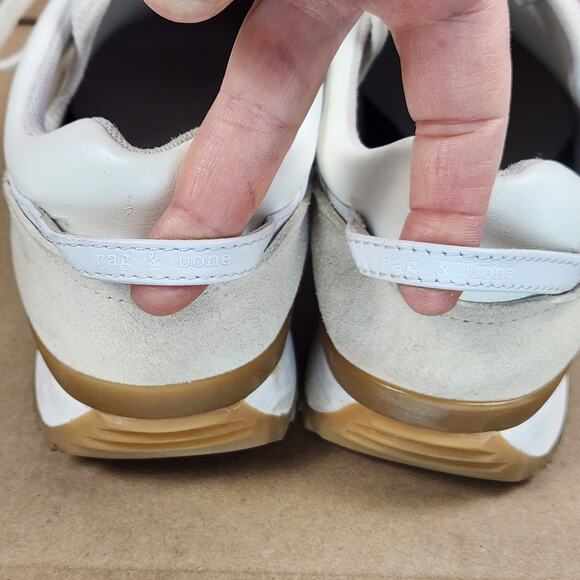 Rag & Bone Womens Retro Runner Sneakers US 9 EU 40 Antique White Gum Sole EUC - Picture 6 of 16